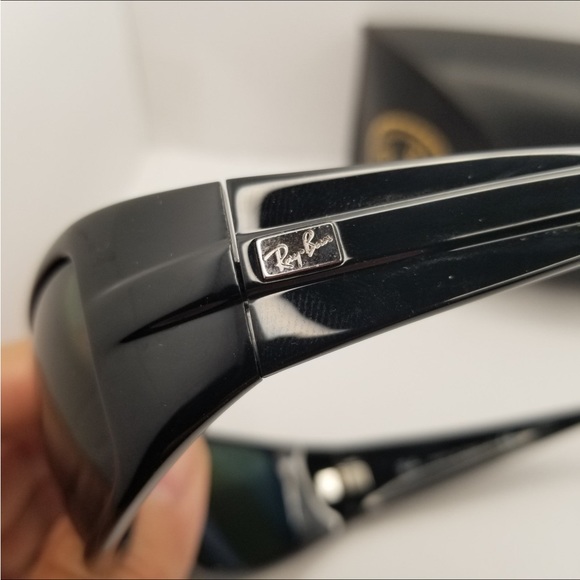 RAY-BAN RB4057 601/58 Glossy Black Polarized Sunglasses Italy RARE SOLD … - Picture 5 of 6